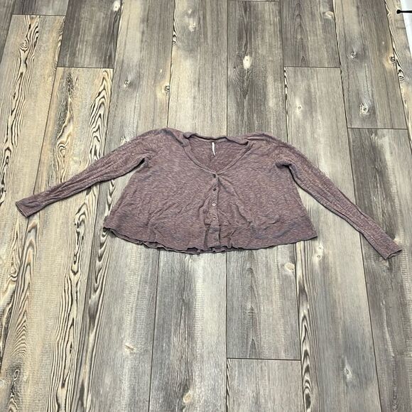Free People Tan/Brown Crop Sweater - Picture 1 of 9